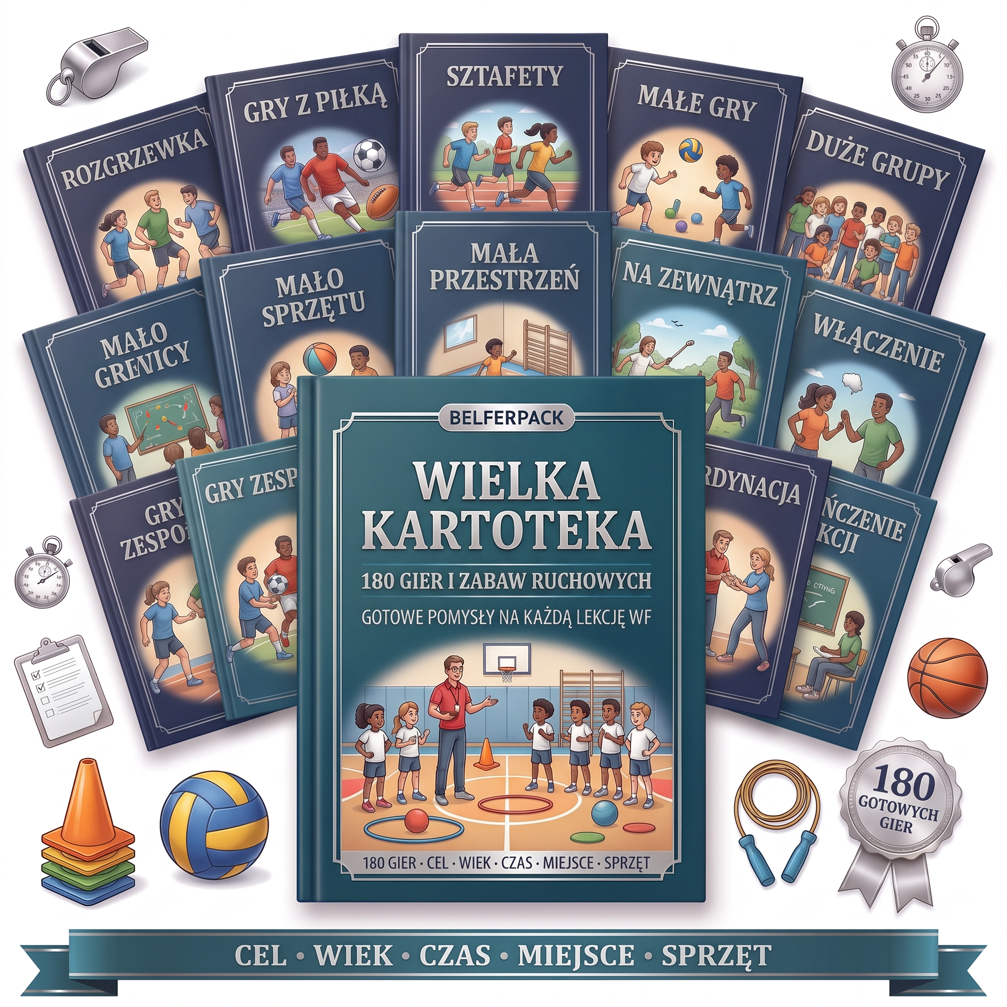 Wielka kartoteka 180 gier i zabaw ruchowych