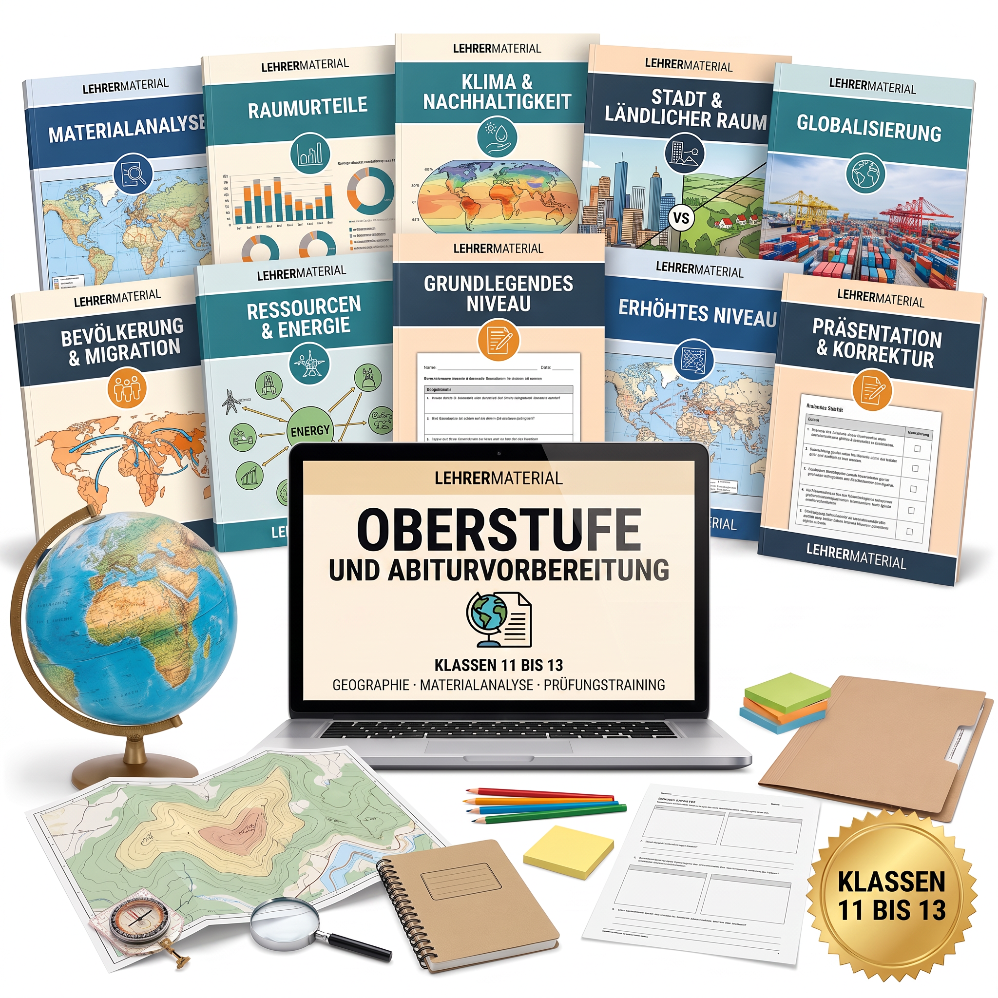 Oberstufe und Abiturvorbereitung für Geographie, Klassen 11 bis 13