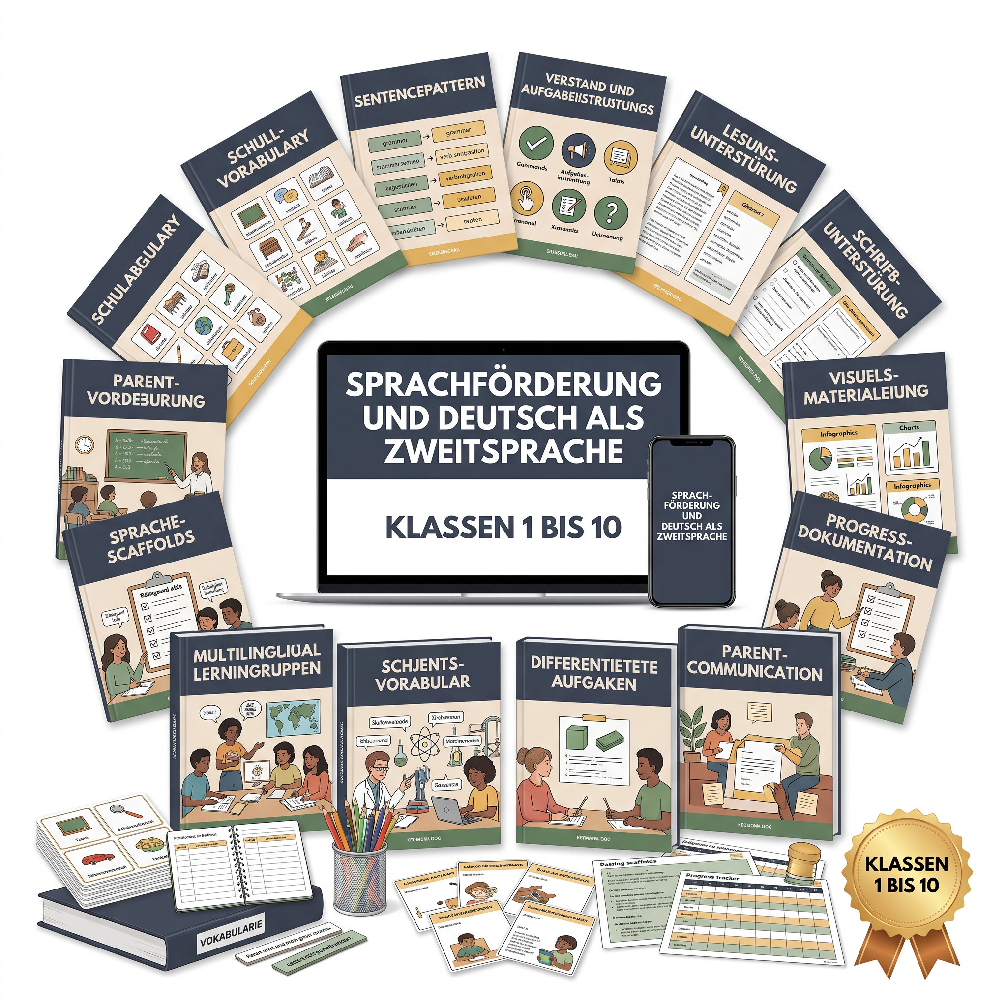 Sprachförderung und Deutsch als Zweitsprache für Klassen 1 bis 10