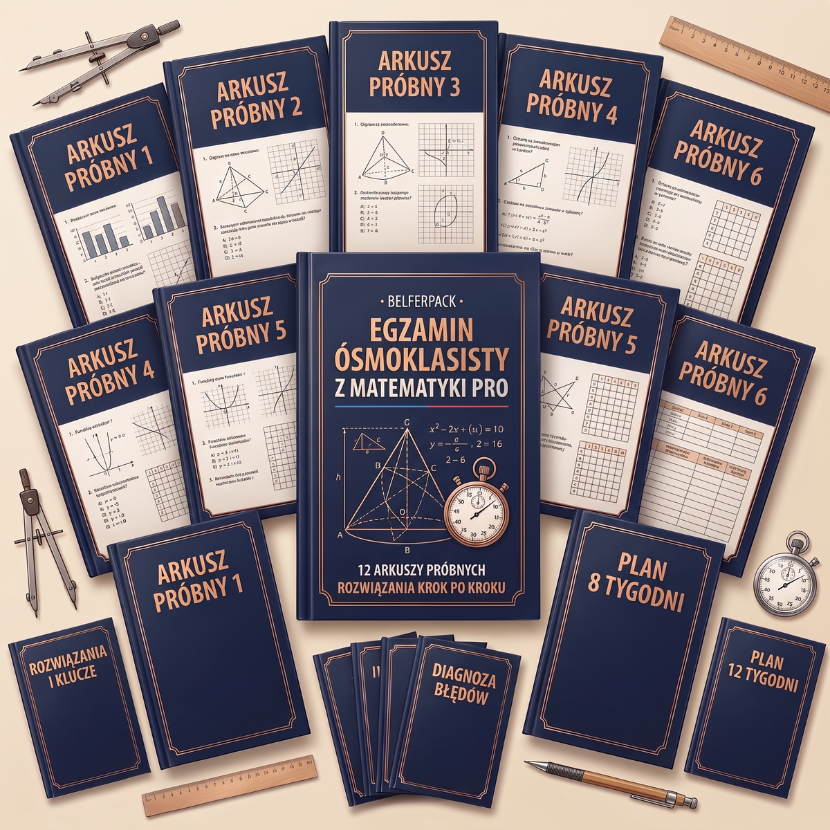 Egzamin ósmoklasisty z matematyki PRO: arkusze próbne i plany nauki