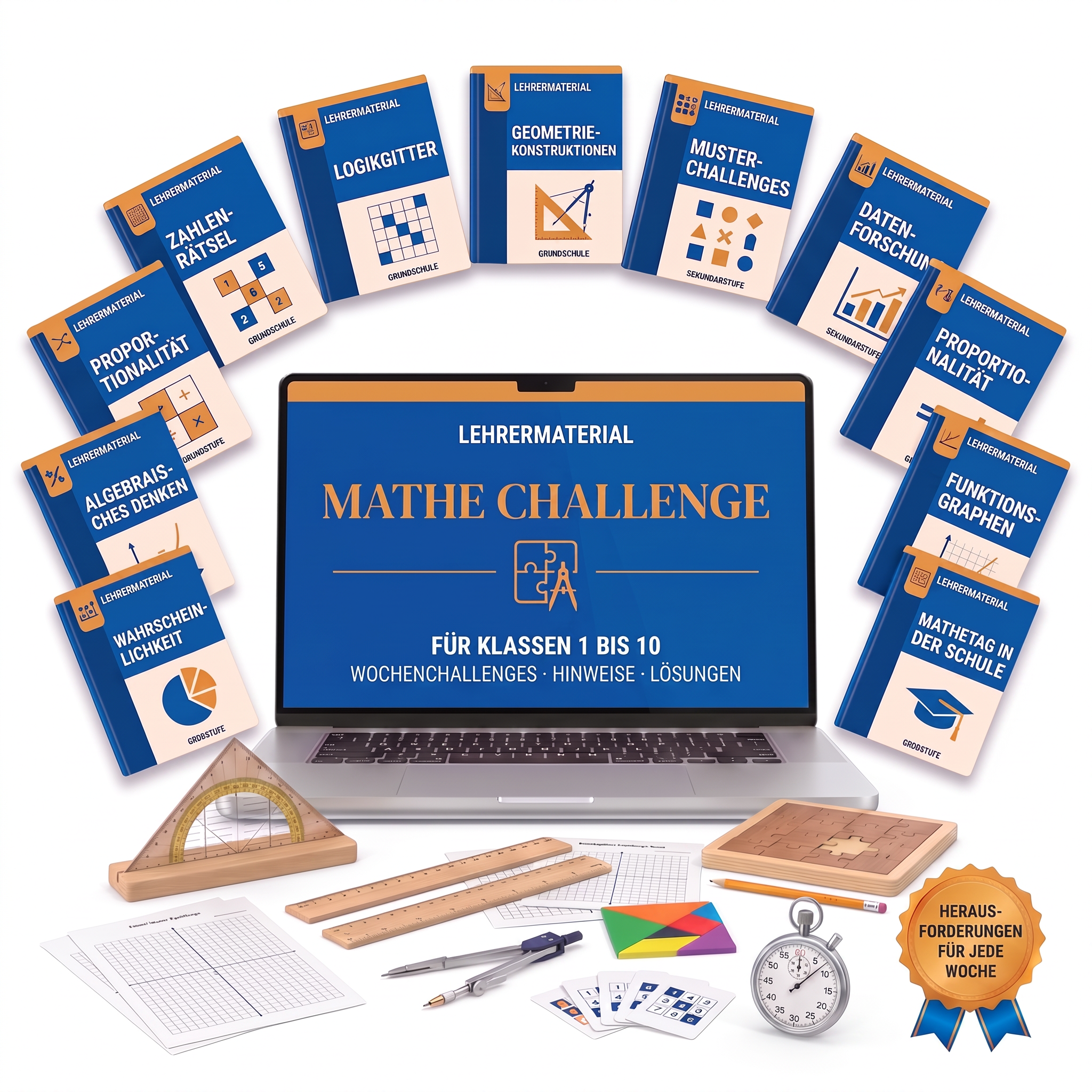 Mathe Challenge für Klassen 1 bis 10 von LehrerMaterial